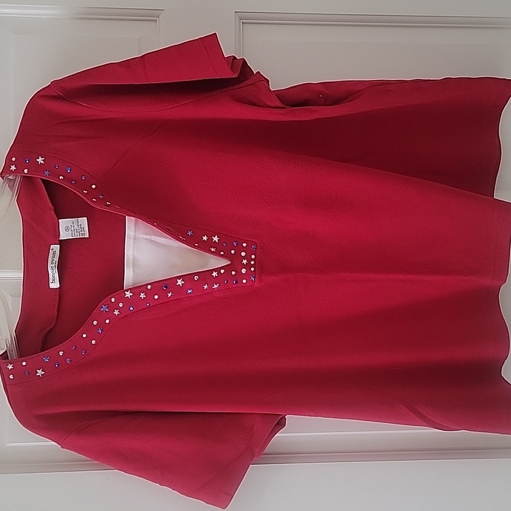 Bonnie Evans Red Star Spangled American Tshirt Size 3x
